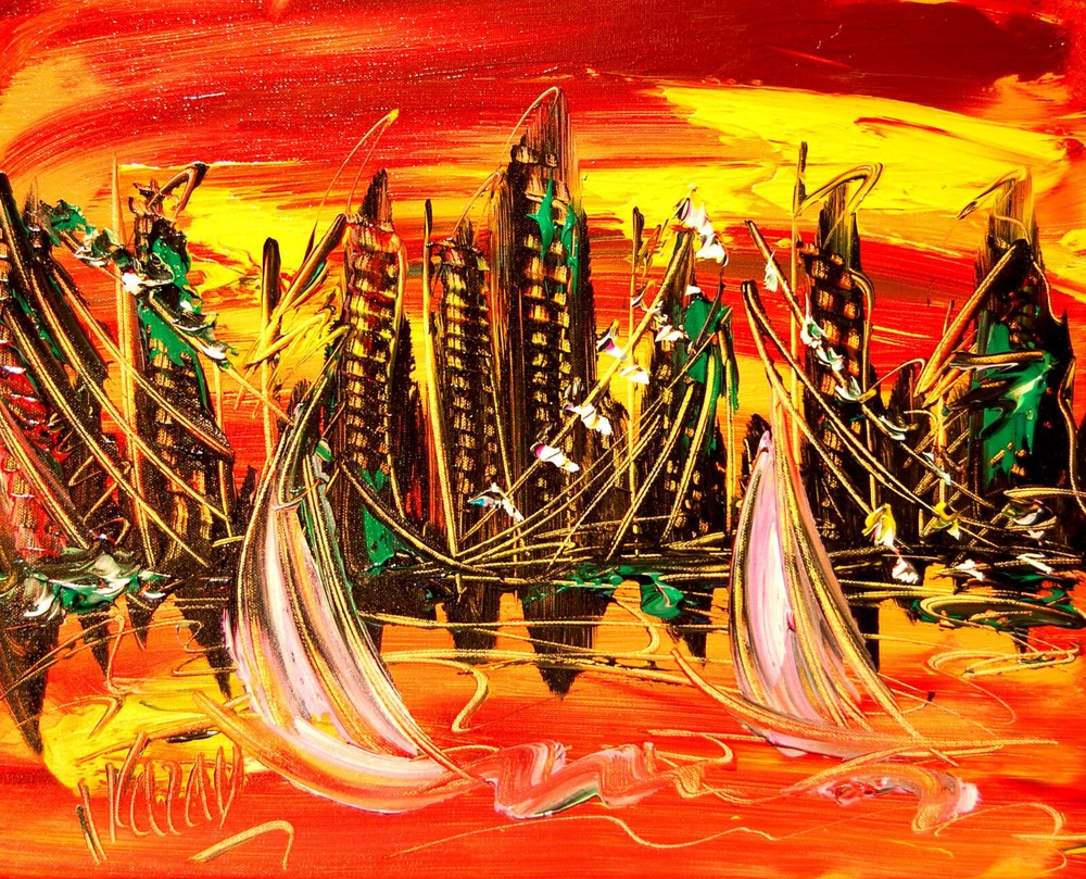 NEW CITY POP ART Original Oil PAINTING CITYSCAPE  Abstract Modern Y7F6bR7