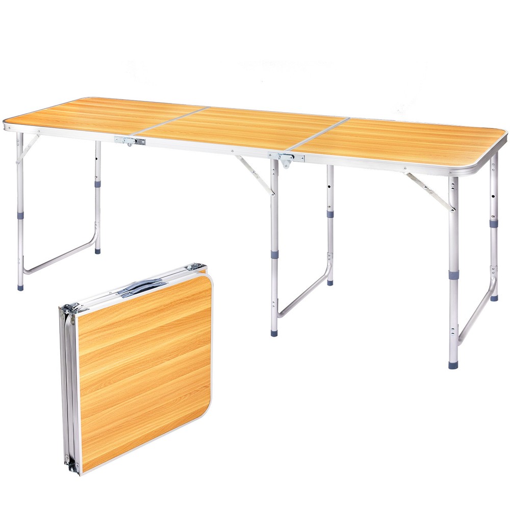 6FT Portable Plastic Folding Table Perfect for Indoor/Outdoor Dining, Party