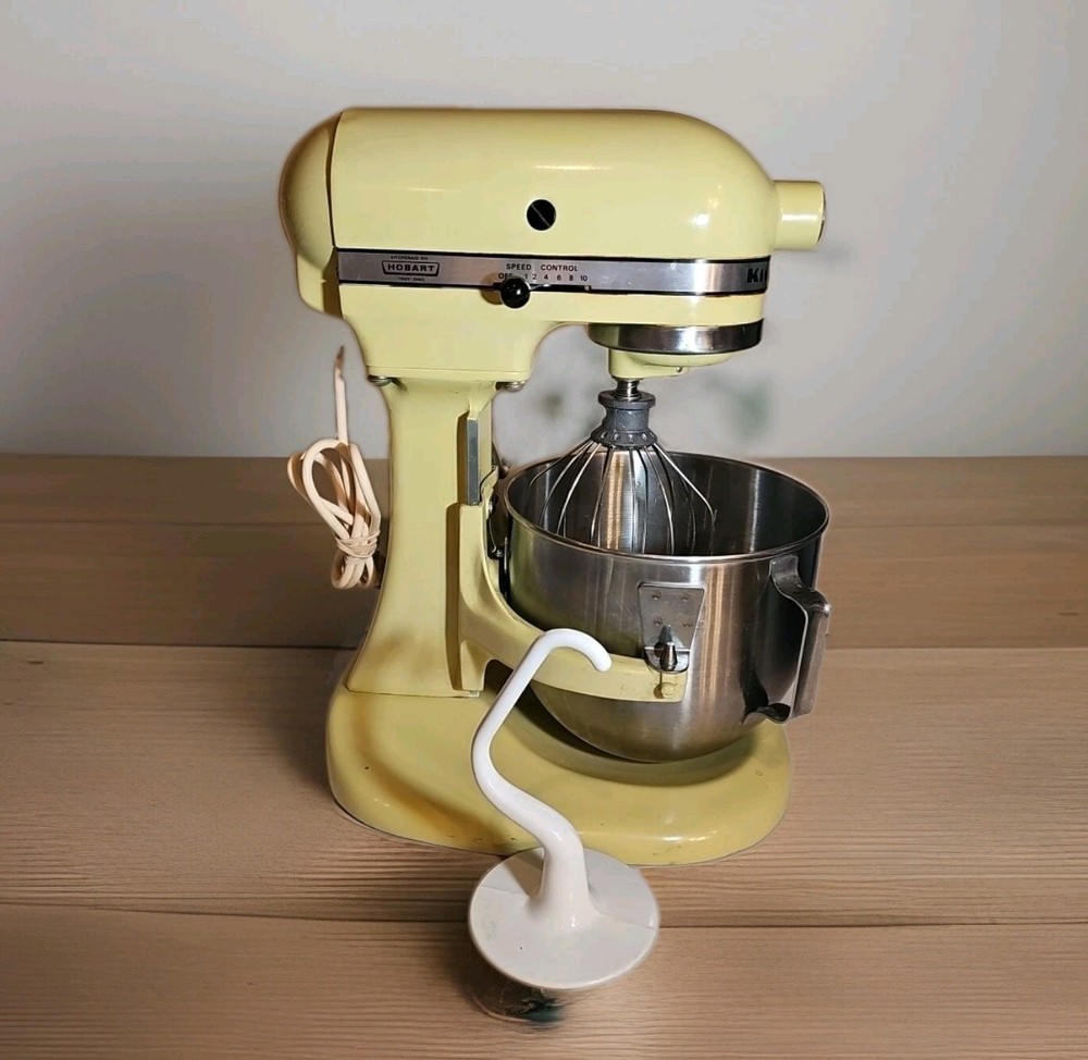 Vintage KitchenAid Hobart K45-A Mixer Stand with Bowl, Whisk & Dough Hook - Tested