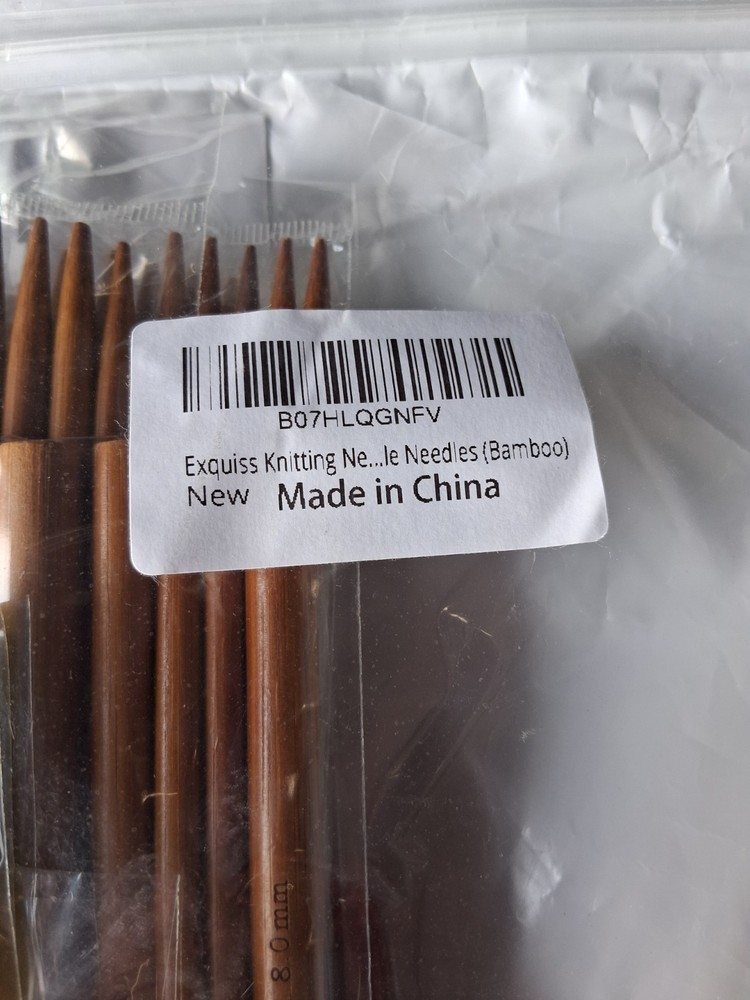 Exquiss Bamboo Double Point Knitting Needles Mixed Lot with Needle Holders