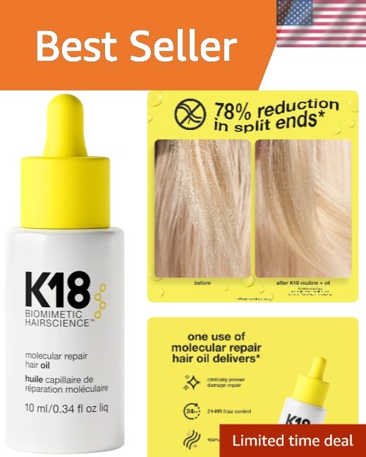 Luxurious Molecular Repair Hair Oil - 0.34 Fl Oz for All Hair Types and Radiance