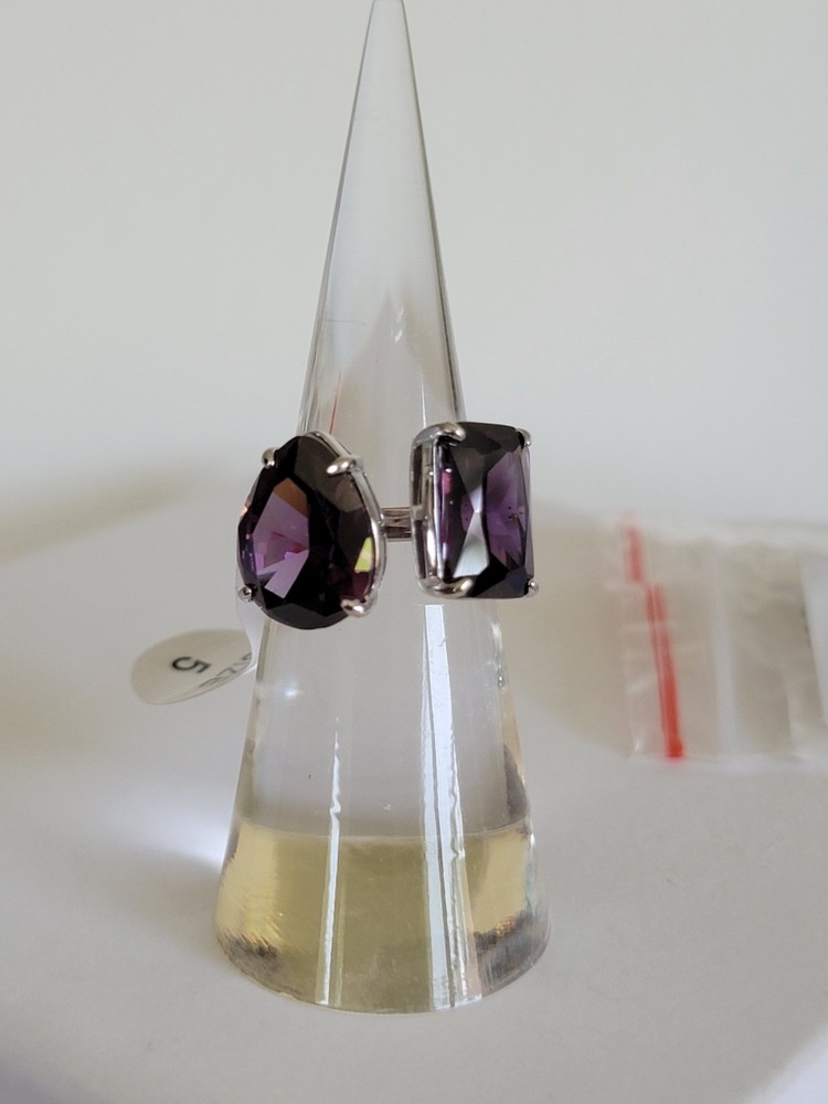 Bomb Party Sterling Club Sz 5, Ameth Cubic Zirconia,  .925 Solid Sterling Silver