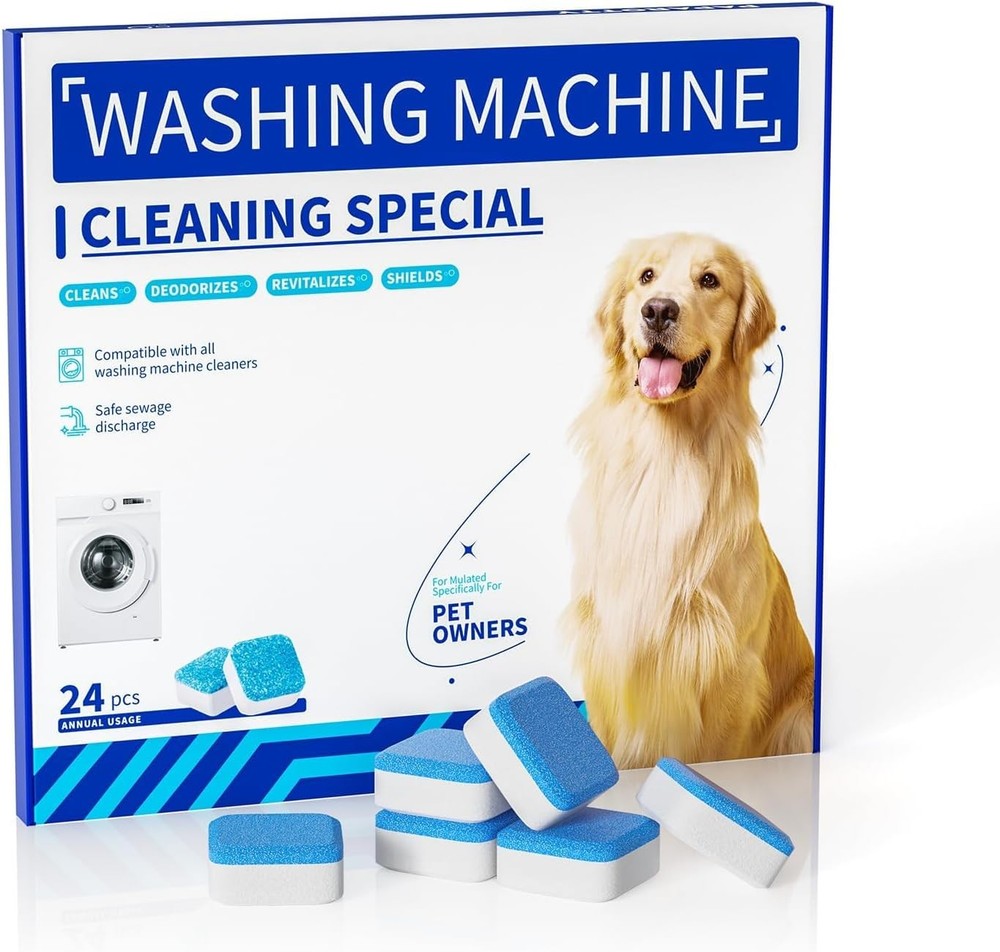 Powerful Washing Machine Cleaner Tablets - 24 Pack HE Compatible 12 Month Supply