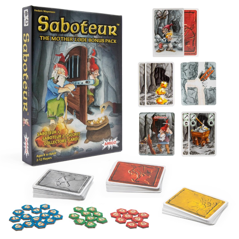 Saboteur The Mother Lode Bonus Pack Strategy Card Game with Expansion Cards