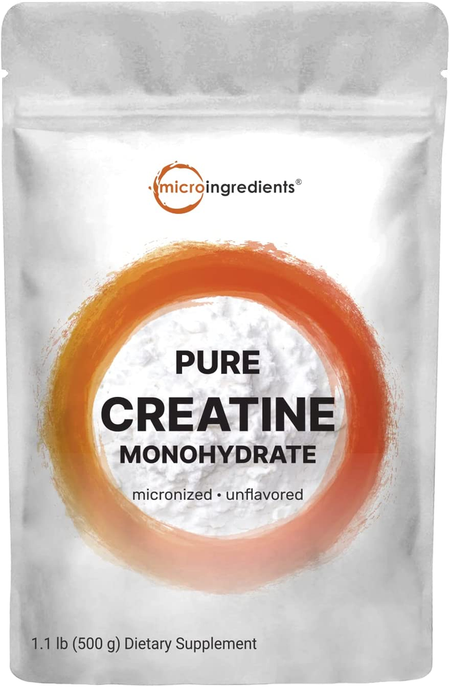 Creatine Monohydrate Powder 500 Grams (1.1 Lb), 5000Mg per Serv, Micronized Crea