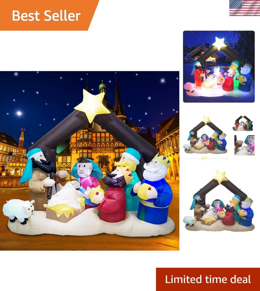 Lighted Inflatable Nativity Set with LED for Stunning Outdoor Christmas Decor