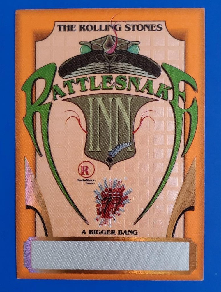 Rolling Stones Tour 2005 A Bigger Bang Backstage Pass Rattlesnake Inn - Orange