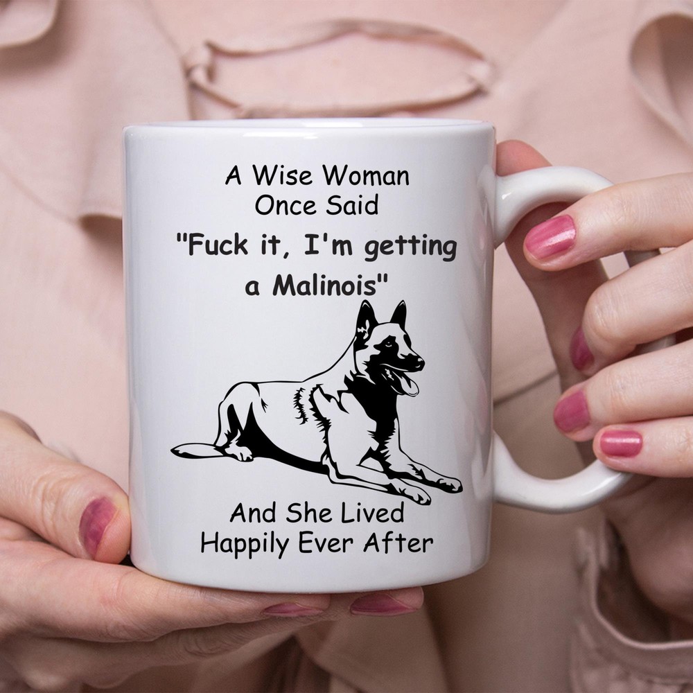 Funny Belgian Malinois Dog Lover Gift White Coffee Mug for Women