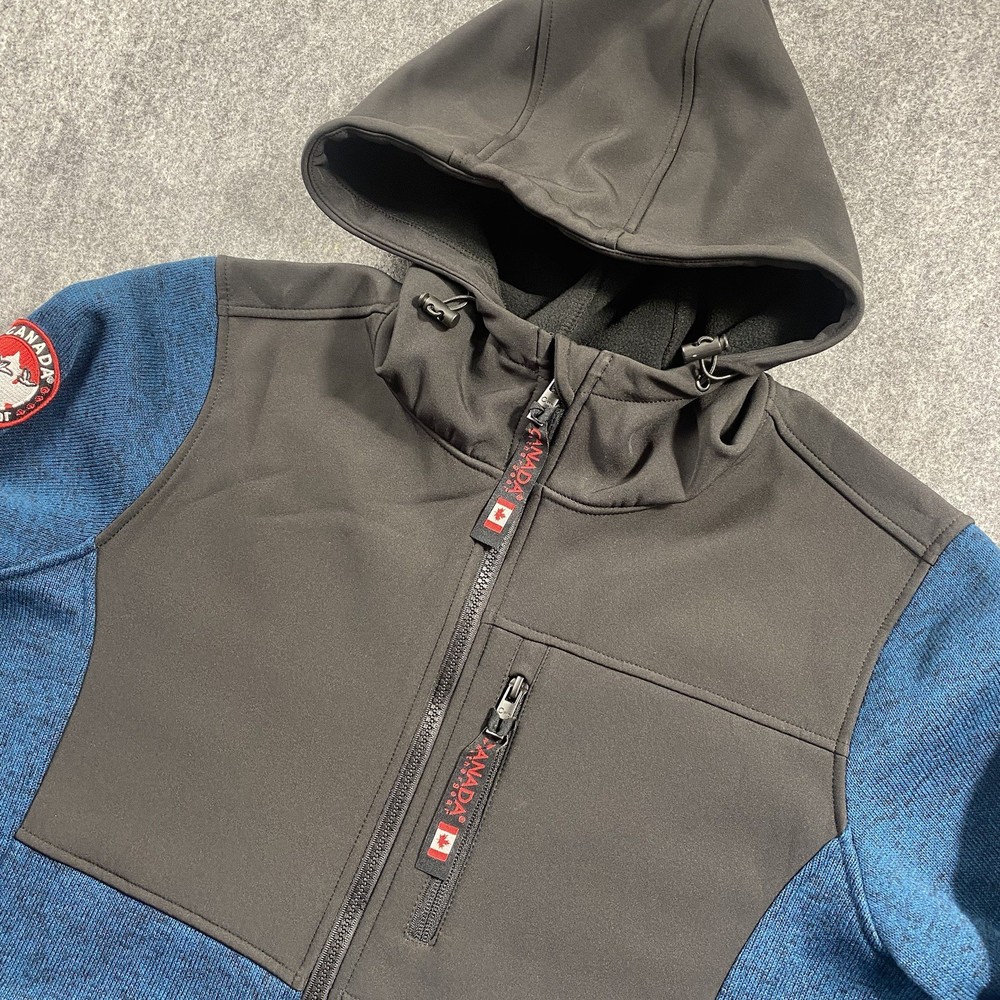 Canada Weather Gear Men’s Jacket Size Large Blue Fleece Winter Fall Full Zip