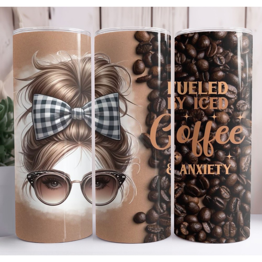Fueled By Coffee 20oz Skinny Tumbler Custom Insulated Drinkware