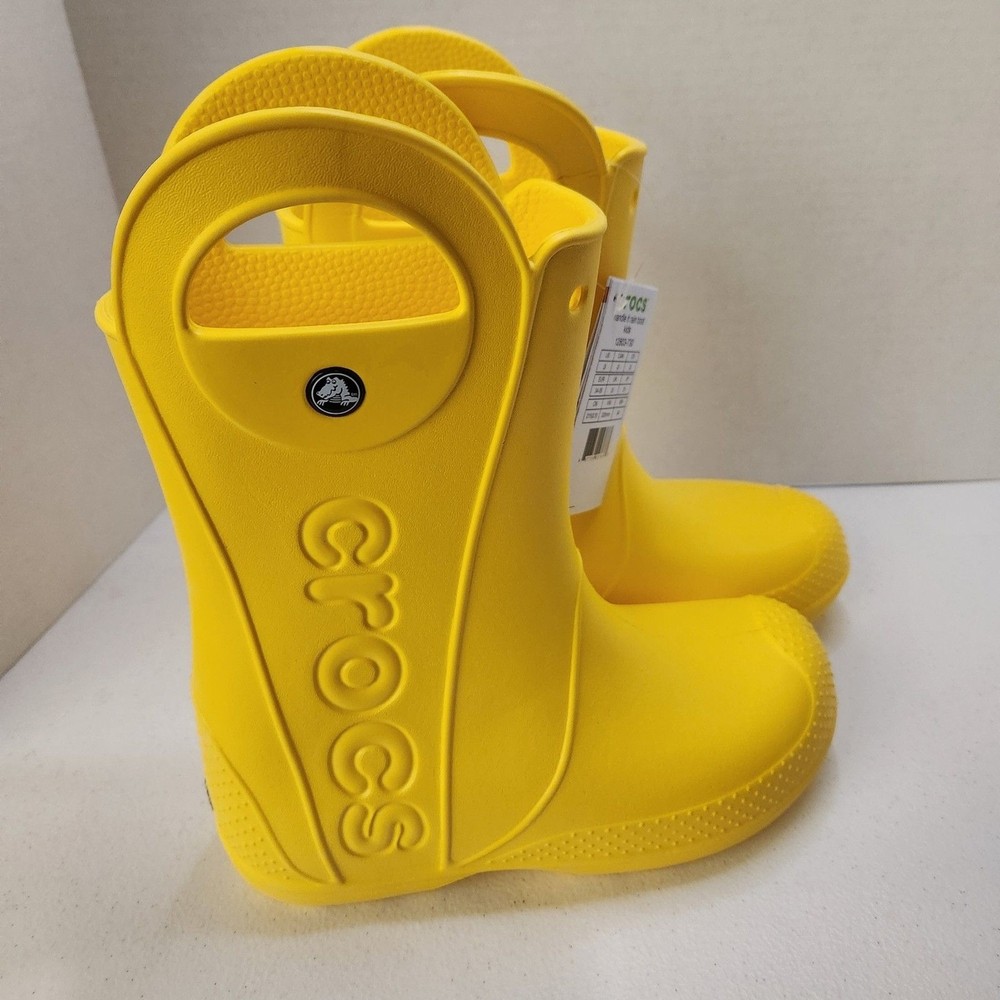 Crocs Handle It yellow boots kids size 3