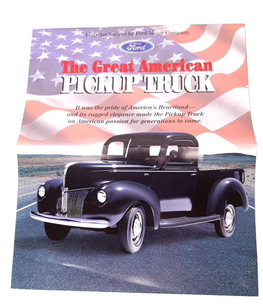 Franklin Mint Brochure The 1940 Great American Ford Pickup Truck Diecast Model