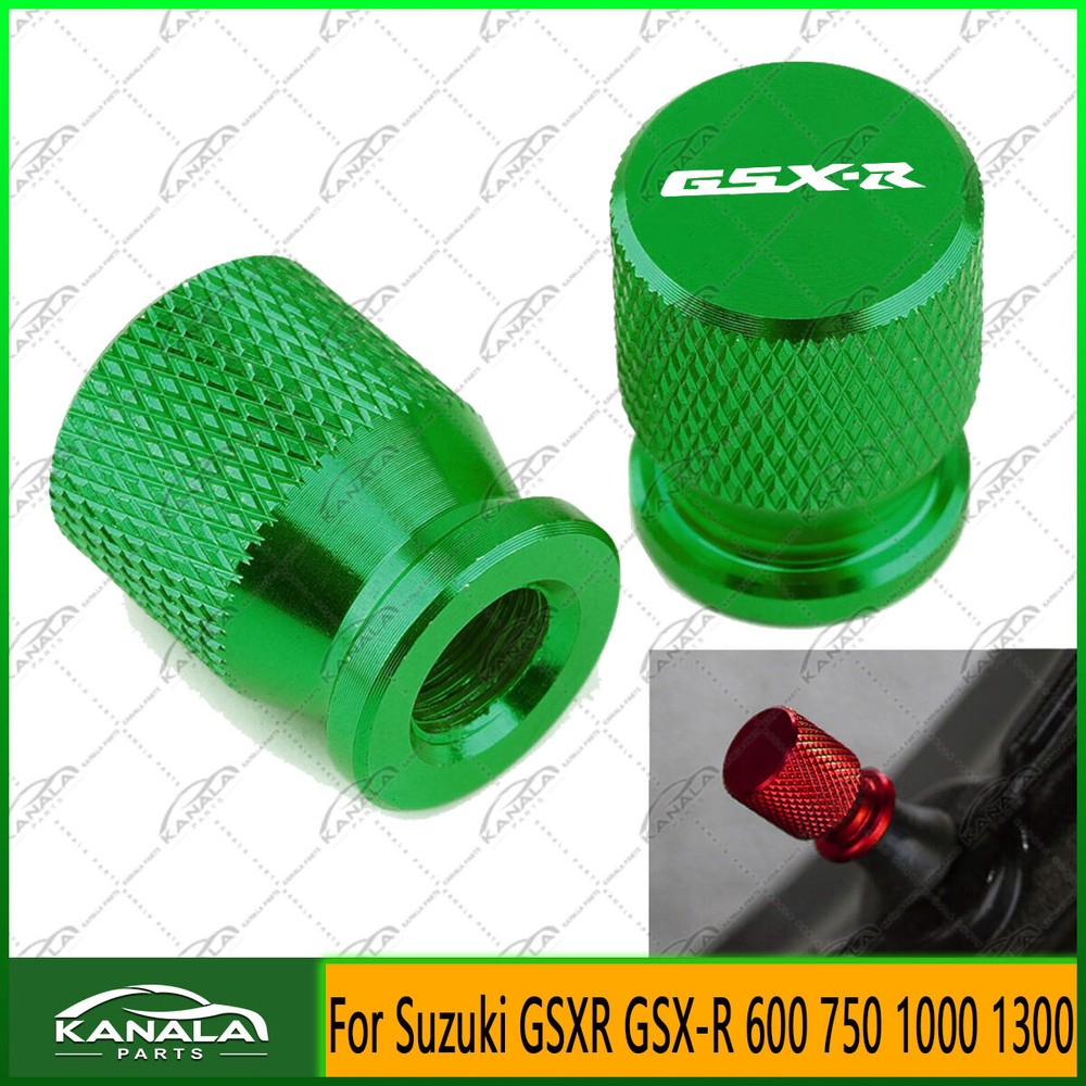 -Accessories GREEN Tire Valve Aluminum Covers For Suzuki GSXR 600 750 1000 1300