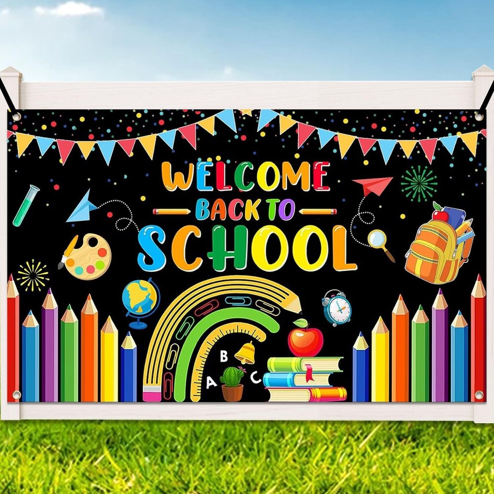 72x44 Inch Welcome Back to School Banner for First Day Classroom Decor-image