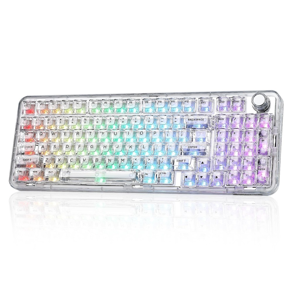 YUNZII X98 Wireless Mechanical Gaming Keyboard with Knob Tri-Mode BT5 QMK VIA Customizable