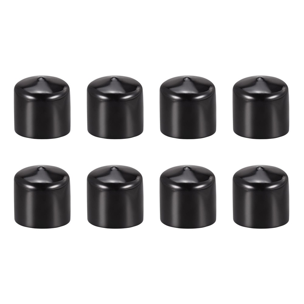 60mm ID Black Screw Thread Rubber End Cap Cover for Bolts 8Pack