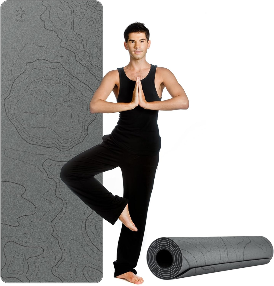 Estera de Yoga Antideslizante, Antidesgarro Estera de Entrenamiento para Mujeres y Hombres Naturaleza Goma