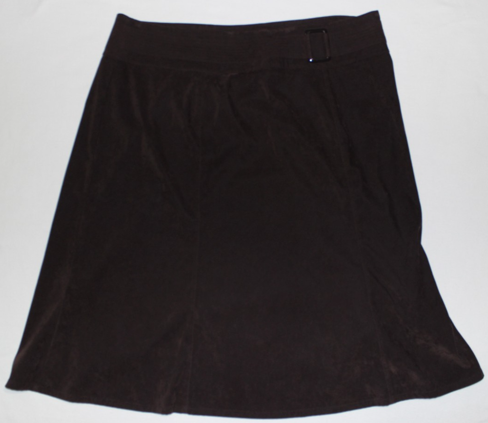 Dress Barn Women's Pencil Skirt Size 22 Brown Side Zipper Back Slit