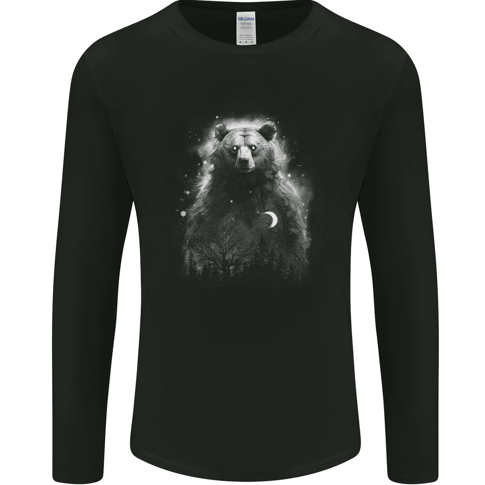 Mystical Grizzly Bear Graphic Long Sleeve T-Shirt for Men