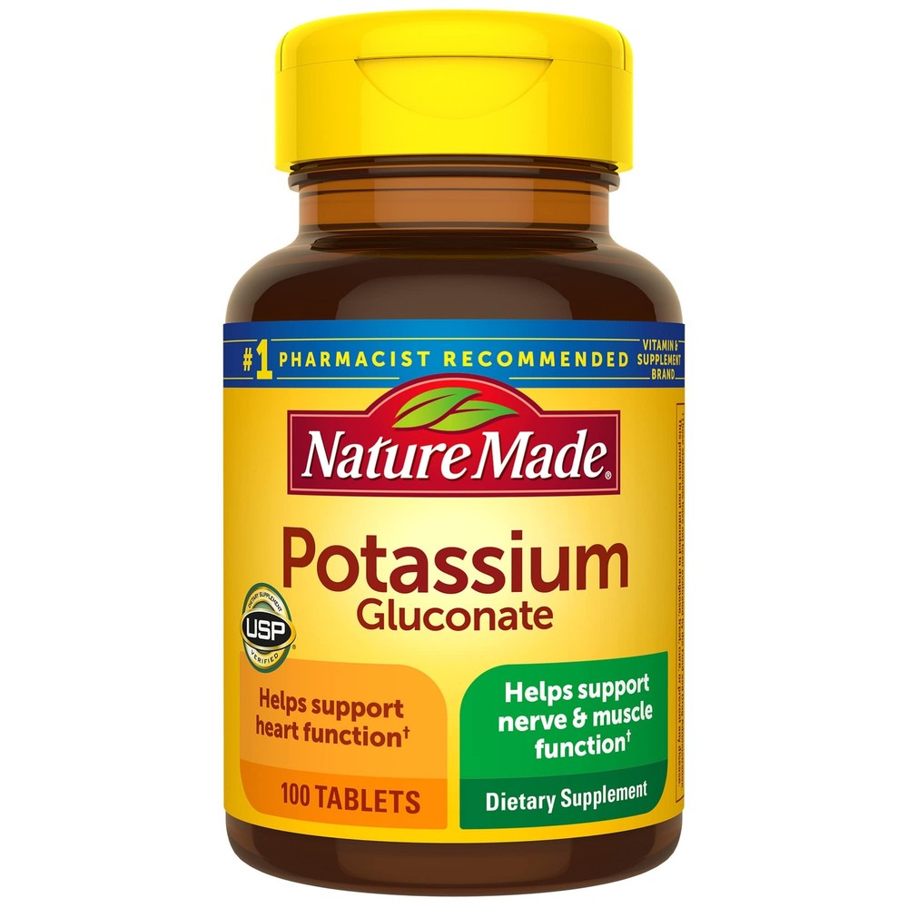 Potassium 550mg 100 Tablets Gluten Free Exp. 11/2026 #1 Recommended Heart, Nerve