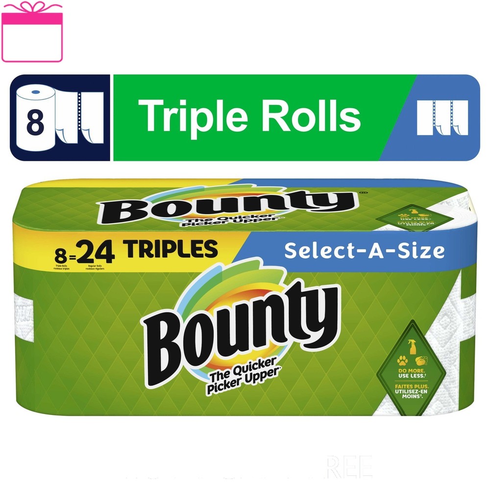 Bounty Select-a-Size Paper Towels 8 Triple Rolls