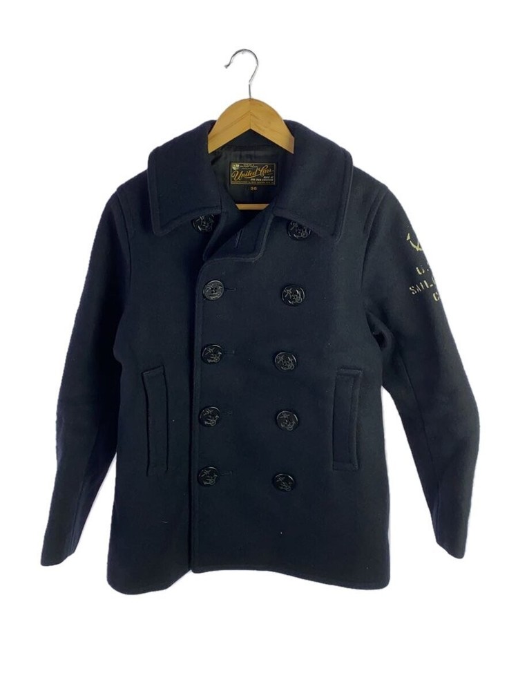 United Carr Melton Wool Pea Coat/36/Wool/Nvy/Uc12587// 7723