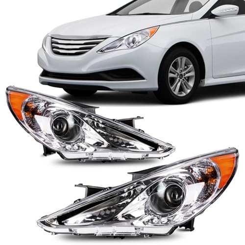 Headlight Assembly for 2011–14 Hyundai Sonata GLS/SE with Amber Reflector