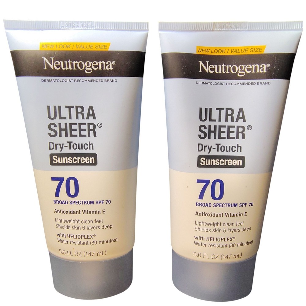 Neutrogena Dry-Touch Sunscreen SPF 70 Twin Pack 5oz Each Expires 12/2027