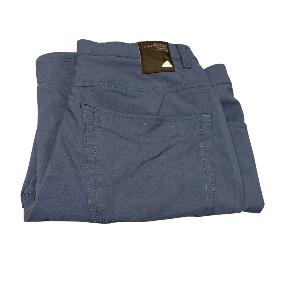 Adidas Mens Golf Pants Blue Go-To 30x28 Tapered Fit Active 5 Pocket