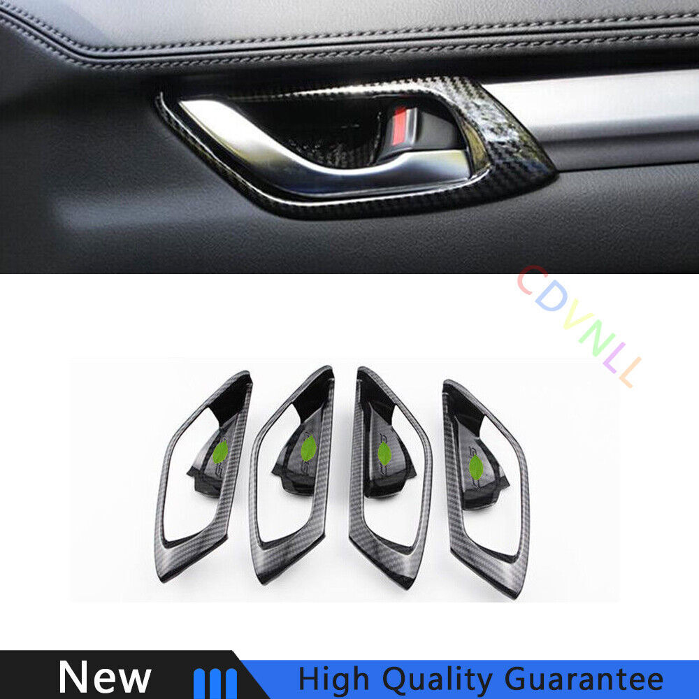 Fit For Mazda CX-5 2017-2020 Carbon Fiber Interior Door Handle Bowl Cover Trim