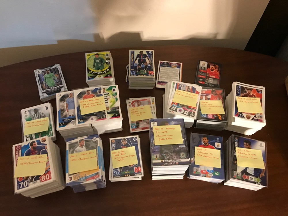 Large Topps Match Attax and Panini Adrenalyn Card Lot - Includes Inserts ~9lbs