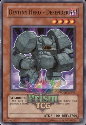 Destiny HERO Defender Yugioh Trading Card POTD-EN013 Rare