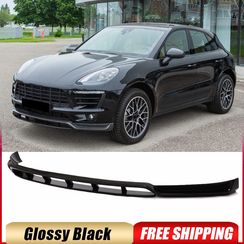 Fit For Porsche Macan 2014-2017 Gloss Black Front Bumper Lip Spoiler Splitter