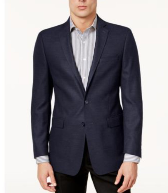 Calvin Klein Men's Slim Fit Stretch Sport Coat 38 Regular Navy Blazer  38R