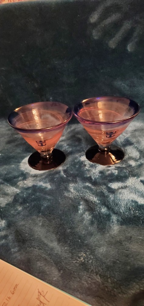 Kosta Boda Royal Caribbean Martini Glassea X2