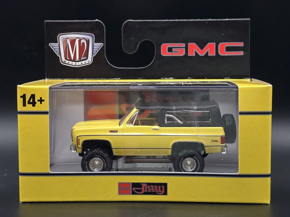 M2 Machines Auto-Thentics Yellow 1973 GMC Jimmy Sierra 4X4 Pickup R95 24-113