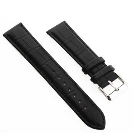 20mm Watch Spare PU Black Bracelet Watch Strap Band I7R24048