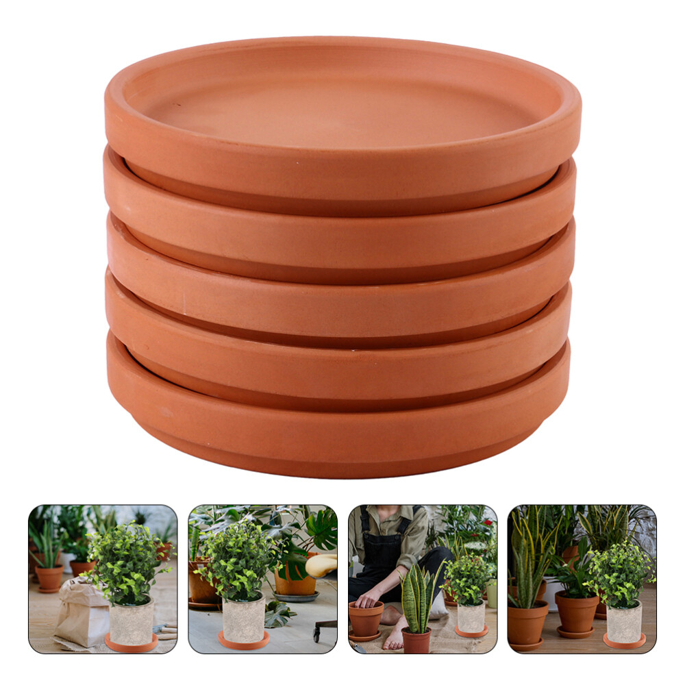 5 Pcs Ceramic Plate for Pots Terracotta Flowerpot Mat Durable Tray