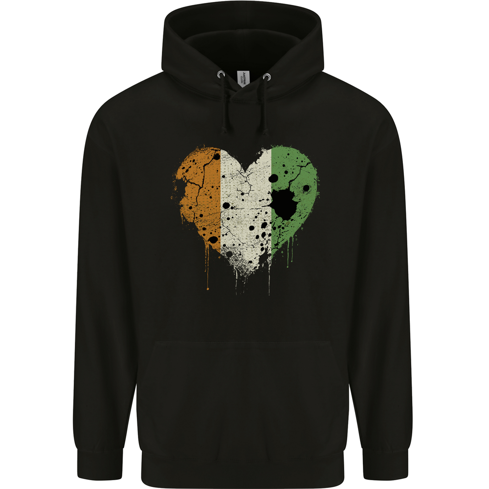 Love Flag Cote d' Ivoire Football Mens 80% Cotton Hoodie