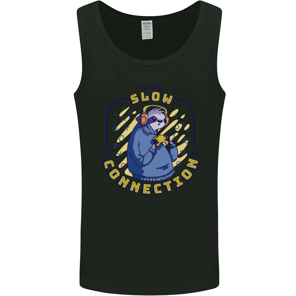 Sloth Im Not Slow Funny Gaming Gamer Mens Vest Tank Top