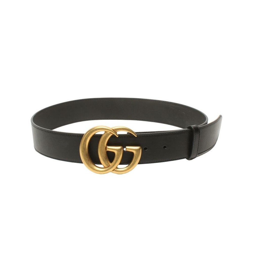 Gucci Double G Wide Belt for Men with Distressed Scratch Marks 400593