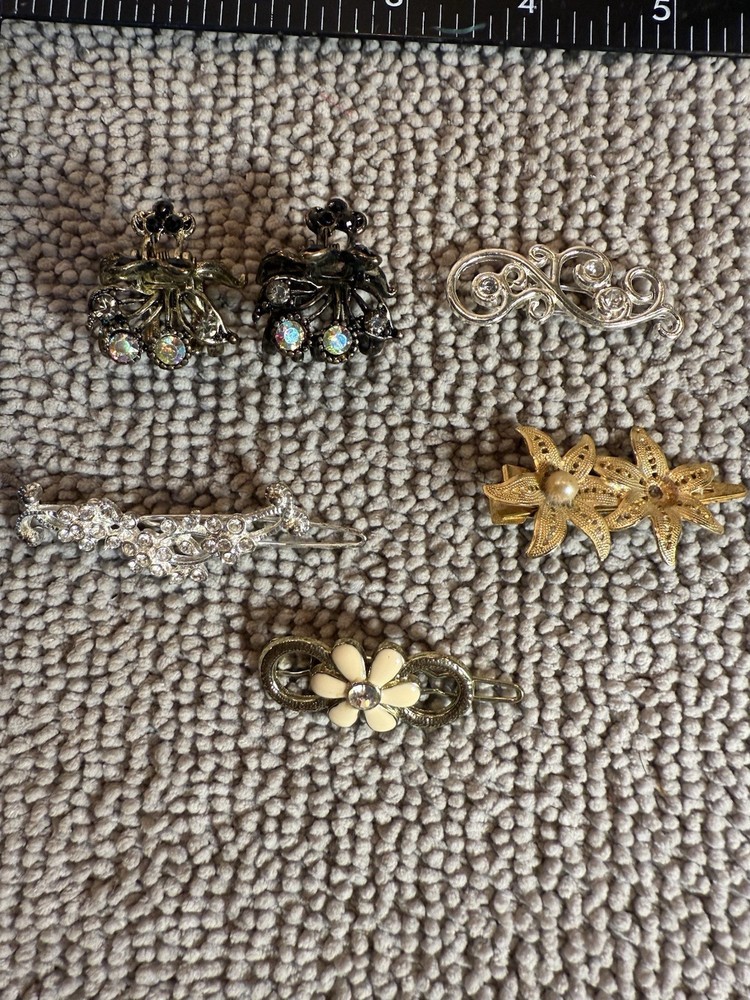 6 Multicolor Metal Fashion Hair Pins Set