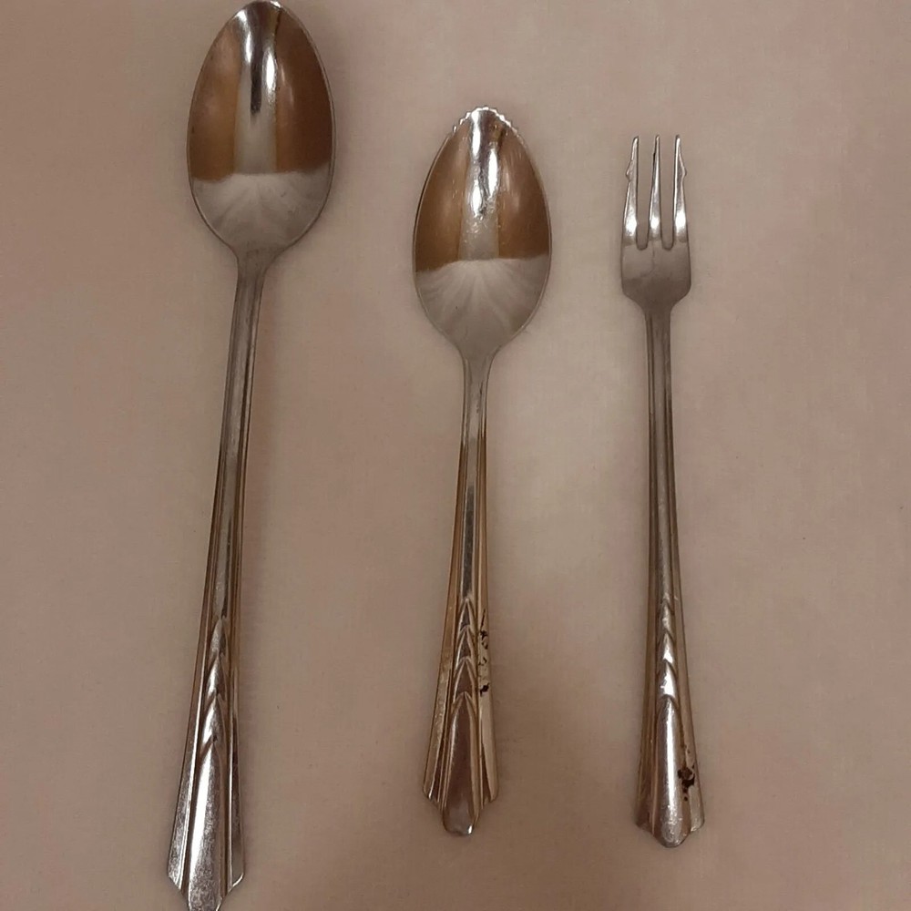 Ekco Flatware EKS7 Grapefruit Spoon, Olive Fork, Teaspoon Stainless Steel USA
