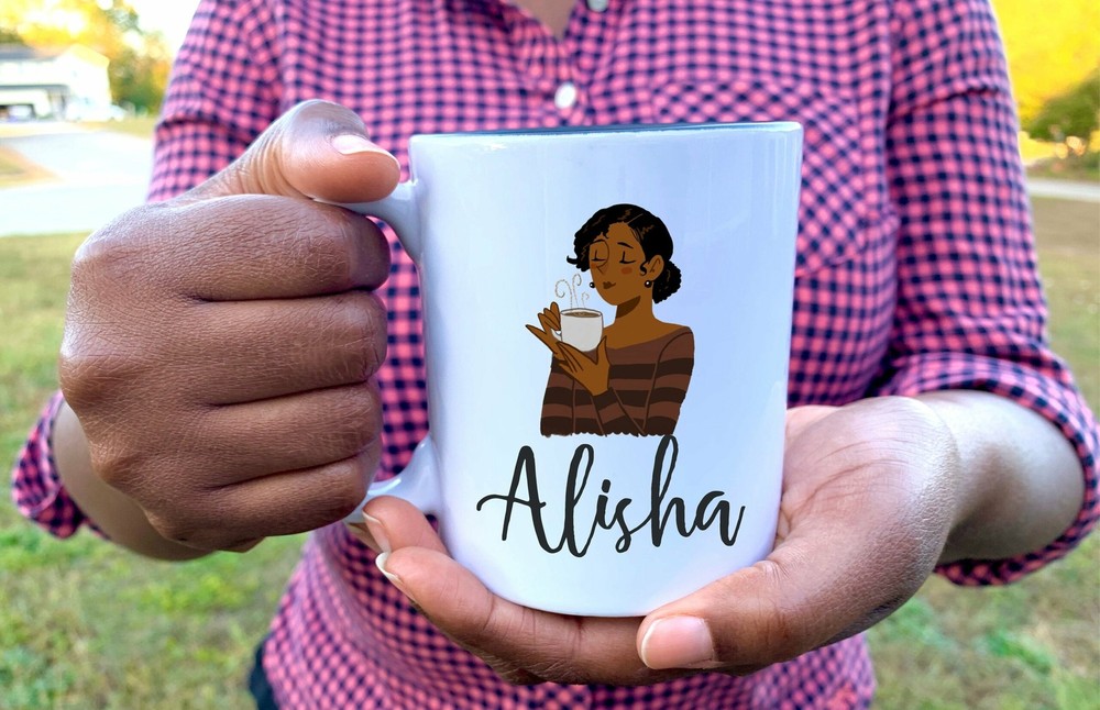 Personalized Mug Name Coffee Mug Black Girl Mug Black Girl Gifts Custom Coffee