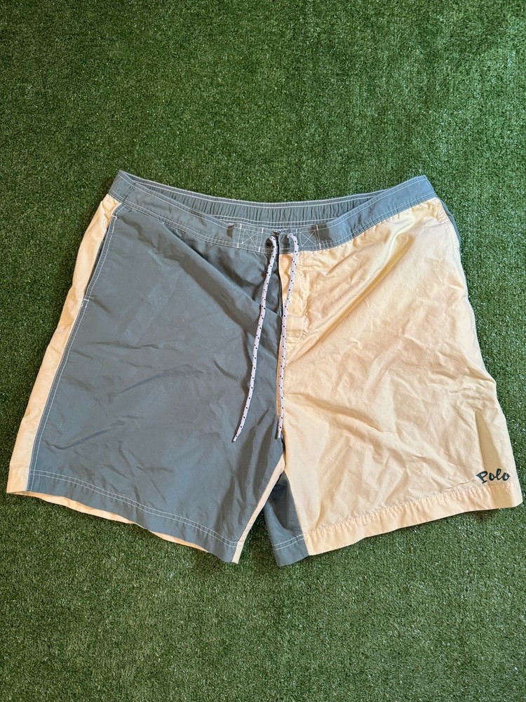 Polo Sport Ralph Lauren Swim Trunks / Shorts - Men’s XXL Green And Yellow 90s
