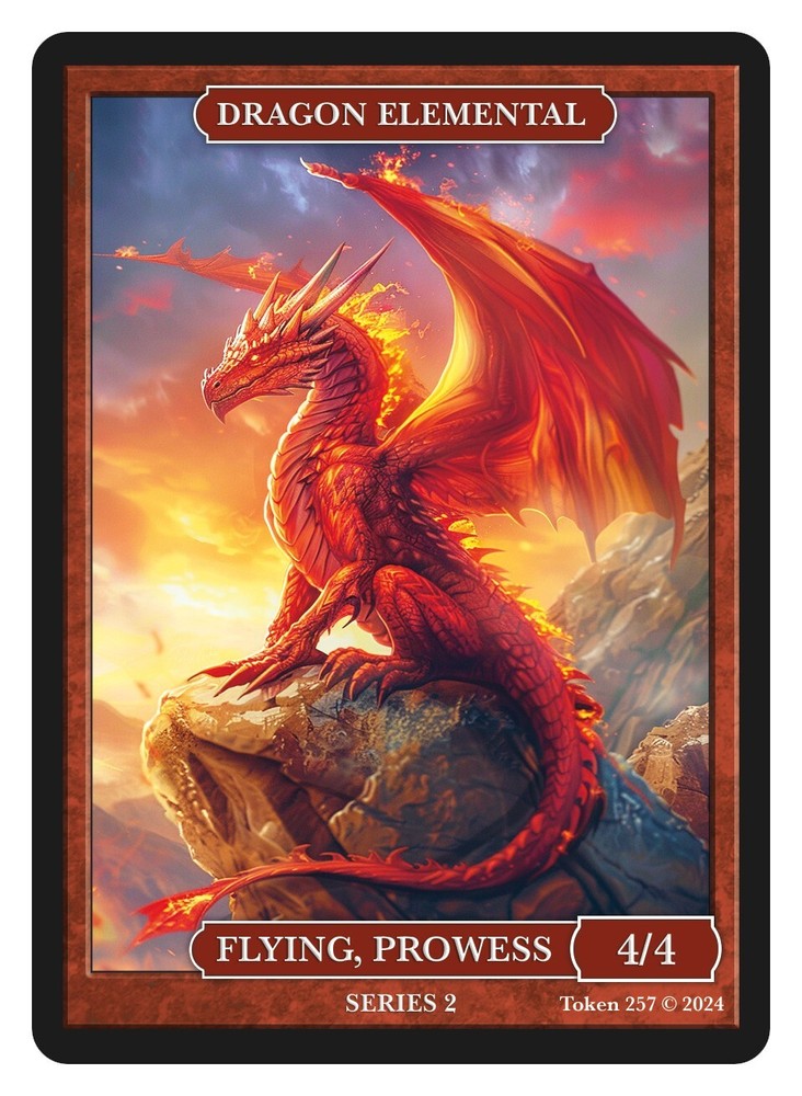 Dragon Elemental Token  Givememana Tokens Series 2 Magic the Gathering MTG