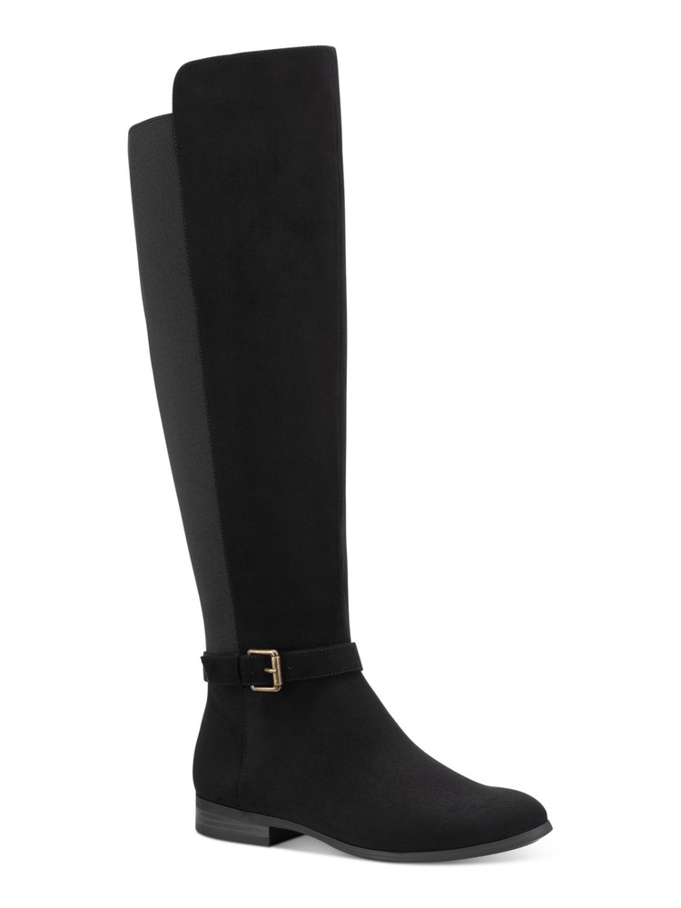 STYLE & COMPANY Womens Black Wide Calf Kimmball Toe Block Heel Boots Shoes 5.5 M
