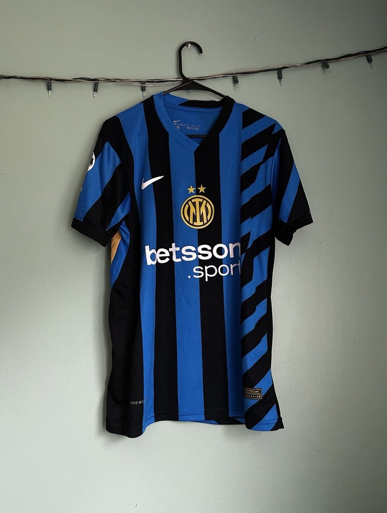 Inter Milan Blue, Black, And Gold Jersey