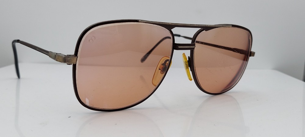 Vintage Hudson Brown Pilot Metal Sunglass Frames Retro Style