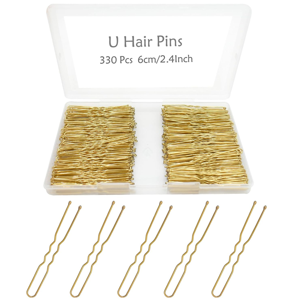 330 U-Shaped 2.4 Inch Blonde Gold Bun Hair Pins for Women